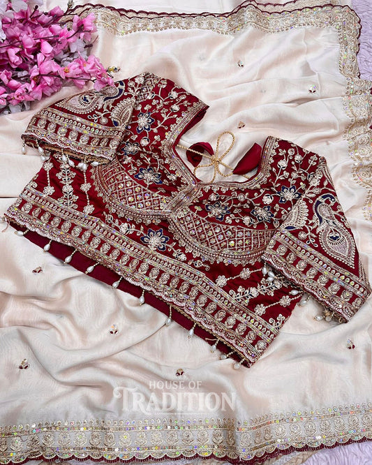 Celebrity Style Rangoli Silk Saree with Sequence Butti & Coding Embroidery Work