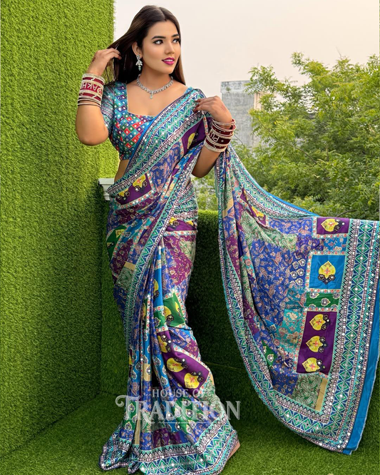 Ramya moksha - Heavy masakali georgette saree
